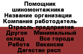 Помощник шиномонтажника › Название организации ­ Компания-работодатель › Отрасль предприятия ­ Другое › Минимальный оклад ­ 1 - Все города Работа » Вакансии   . Дагестан респ.,Избербаш г.